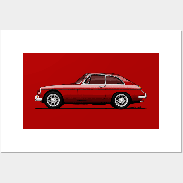 Drawing of the beautiful classic british coupe Wall Art by jaagdesign